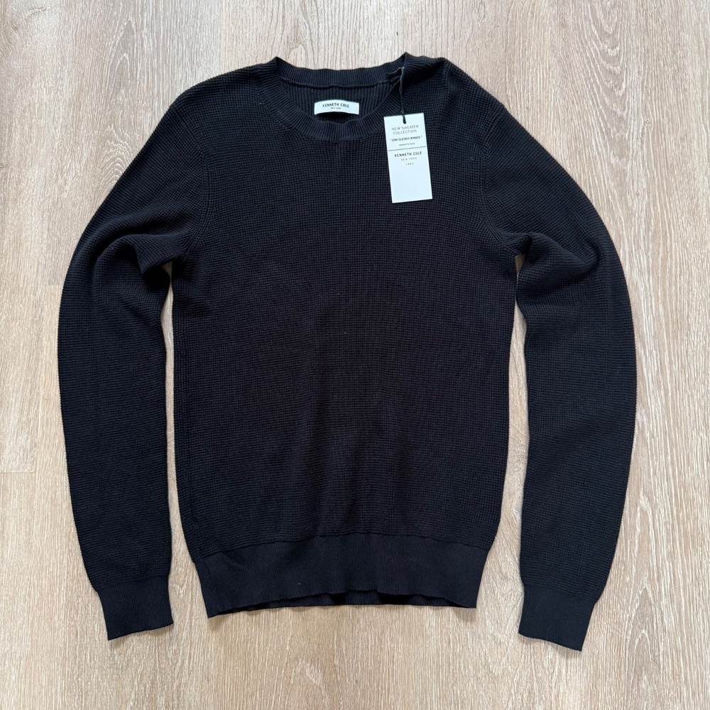 Kenneth Cole Sweater Collection Mens Small Crew Neck Long Sleeved Heathered Back - Picture 1 of 7